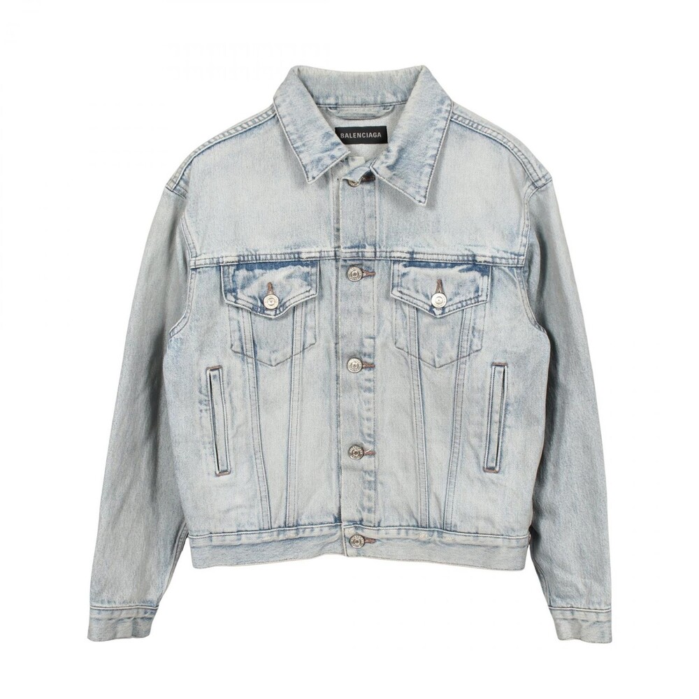 Balenciaga Back Logo Denim Jacket Coat #279595B12B